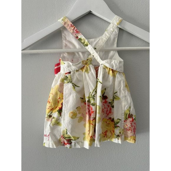 Juicy Couture Baby Girls Floral Spring / Summer Dress Yellow Pink Bow 3-6 Months - Picture 3 of 4